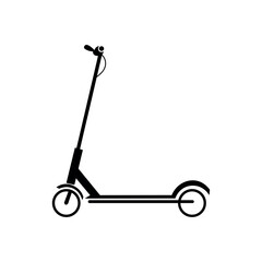 Electric kick scooter on white background