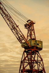 Wall Mural - Details of a large wharf crane.