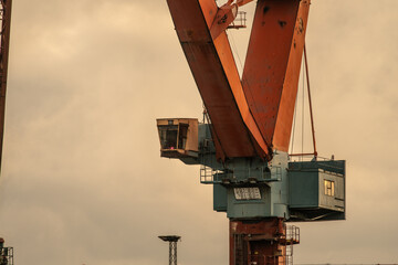 Wall Mural - Details of a large wharf crane.