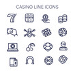 set of casino line icons vector design , Gambling line icon vector