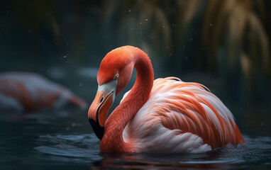 Wall Mural - Flamingo in wildlife