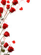 Beautifall Red Rose Valentine theme border illustration. Transparent background