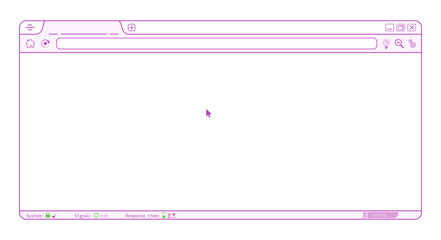 Wall Mural - Internet browser webpage, blank website template vector design. Editable lines web browser with icons illustration. Homepage mockup background illustration.
