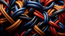 A Close-up Of Licorice Twists Intertwined With Ribbons Of Various Colors, Creating A Visually Striking And Intricate Pattern.  -Generative Ai