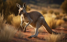 Kangaroo Running In Wildlife
