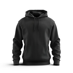 Wall Mural - Unisex blank black hoody, Blank hooded sweatshirt mockup