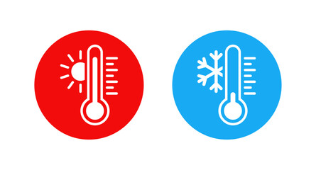 Wall Mural - high and low temperature thermometer icons