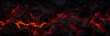 Halloween molten lava texture background. Burning fire coles concept of armageddon hell. Fiery lava and rock backdrop with atmospheric light, grunge glowing texture wide banner by Vita