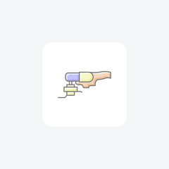 Sticker - Oscillating Tool awesome lineal color icon, color outline icon, vector, pixel perfect icon