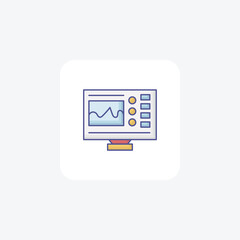 Wall Mural - Oscilloscope Device lineal color icon, color outline icon, vector, pixel perfect icon