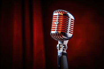 Wall Mural - Isolated white background microphone