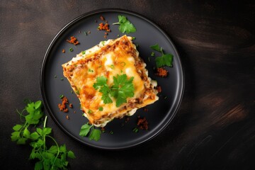 Wall Mural - Italian vegetable lasagna with meat cheese bolognese bechamel sauce