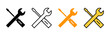 Repair tools icon set vector. tool sign and symbol. setting icon. Wrench and screwdriver. Service