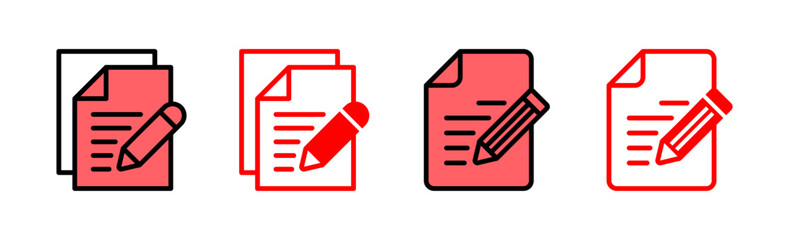 Note icon set illustration. notepad sign and symbol