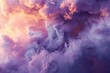 Surreal clouds blending in vibrant hues of purple and pink, ideal for imaginative concepts and creative backgrounds.