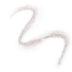 Wall Mural - silver glitter shiny swirl on transparent background. golden glittering dust.