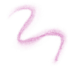 Wall Mural - pink glitter shiny swirl on transparent background. pink glittering dust.