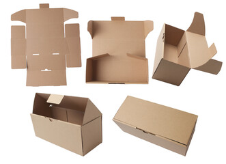 Cardboard box die-line die-cut mock up template, cut out