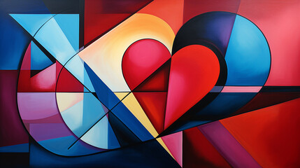 Wall Mural - abstract geometric love bold and abstract geometric. colorful background
