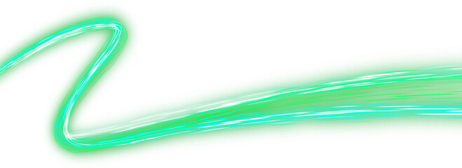 Luminous green lines of speed effect