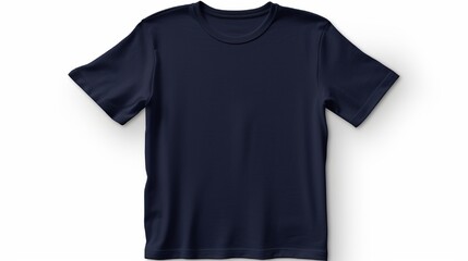 a navy blue t shirt isolated on white background 