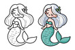learn to color, beautiful mermaid coloring book