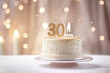 Chic 30th Birthday Cake with Golden Glitter and Candle