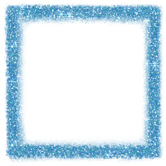 Wall Mural - blue glitter square frame. blue sparkle.square frame on transparent background.