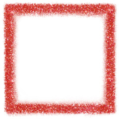 Wall Mural - red glitter square frame. red sparkle.square frame on transparent background.