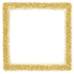 Wall Mural - gold glitter square frame. golden sparkle.square frame on transparent background.