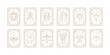 © aridwi99d - Zodiac astrology horoscope cards linear design vector illustrations set. Engraving design of zodiac card