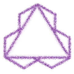 Wall Mural - purple glitter square frame. golden sparkle.square frame on transparent background.
