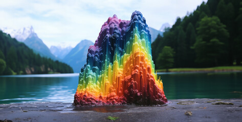 Wall Mural - a rainbow that looks like it's melting