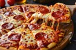 © Adriana - Pulling a slice of cheese pepperoni pizza