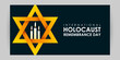 Vector illustration of International Holocaust Remembrance Day social media feed template