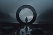 © Instacraft.Studio - man in front of a magic Portal with the mystical gate in a mysterious place
