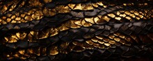Close up golden and dark snake scales backgrounds