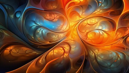 Wall Mural - a digital tapestry of intricate patterns, constantly evolving and overlapping in a neverending loop.