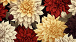 beautiful seamless pattern with flowers dahlia