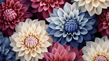 Floral Background Concept With Seamless Pattern With Dahlia Flowers. Abstract Background