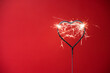 Valentine's Day heart shape sparkler with a red background during the month of February where people get engaged to get married.