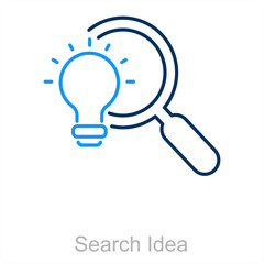 Search Idea and idea icon concept 