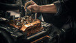 Engine valve car maintenance A deposit on a piston a large run a long service life Generative AI
generative ai