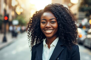 Wall Mural - a woman smiling at camera