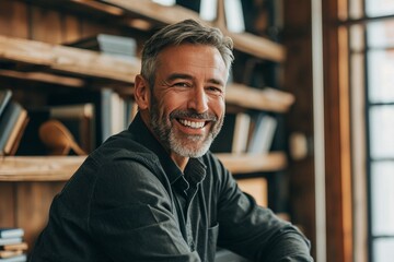 Wall Mural - a man smiling at camera