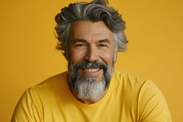 Wall Mural - a man with grey hair and beard smiling