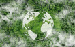 © Deemerwha studio - Sustainable Environment concept. Carbon reduction emissions target. Top view green forest with globe earth. Green energy is eco-friendly. Save Earth or World Earth Day Concept. Environmental Care