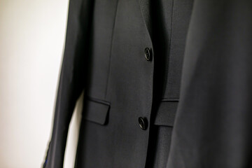 Groom's black wedding blazer