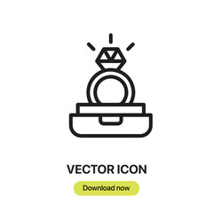 Poster - Ring icon vector. Linear-style sign for mobile concept and web design. Ring symbol illustration. Pixel vector graphics - Vector.