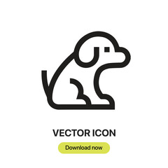 Fototapete - Dog icon vector. Linear-style sign for mobile concept and web design. Dog symbol illustration. Pixel vector graphics - Vector.